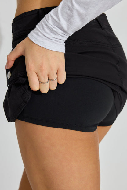 Jaden Cargo Skort Black Garage Clothing Women