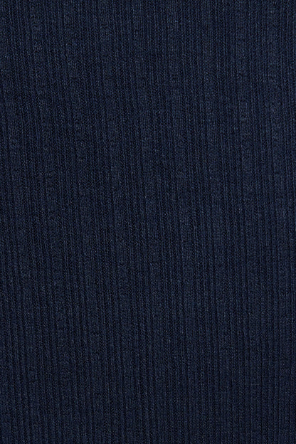 Scoop Neck Knit Top Navy Garage Clothing Women