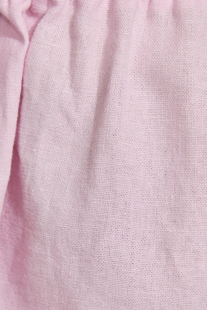 Linen Tie Back Halter Top Pink Garage Clothing Women