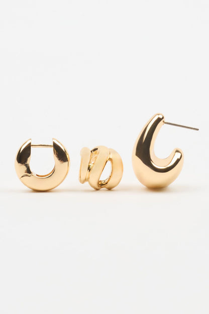 3 Pack Abstract  Earrings Yellow Garage Clothing Women