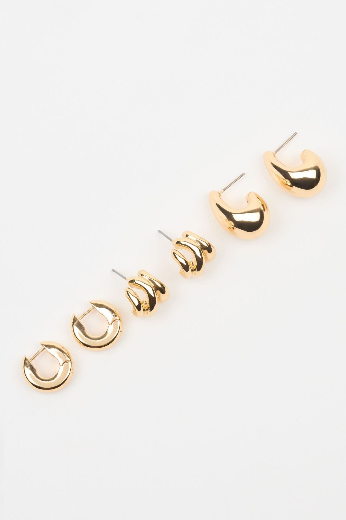3 Pack Abstract  Earrings Yellow Garage Clothing Women