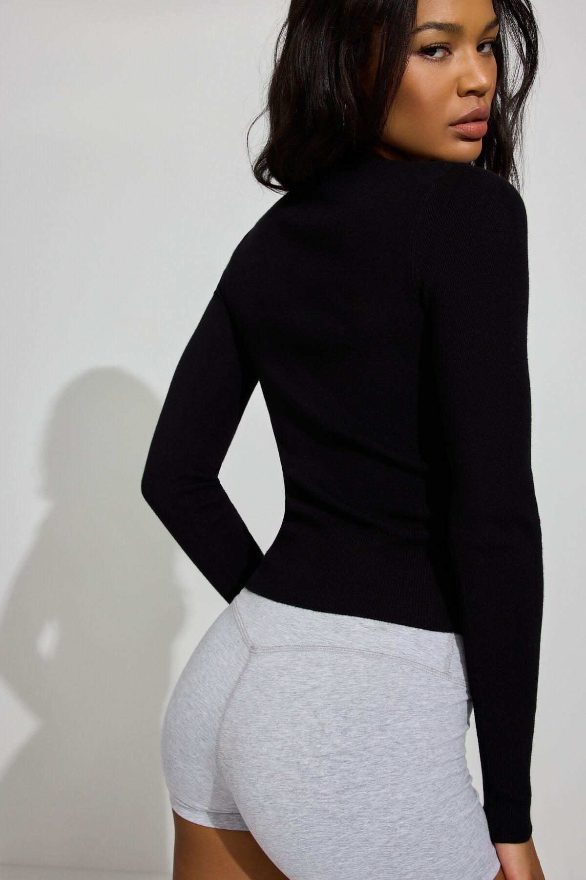 Crewneck Snap Cardigan Black Garage Clothing Women