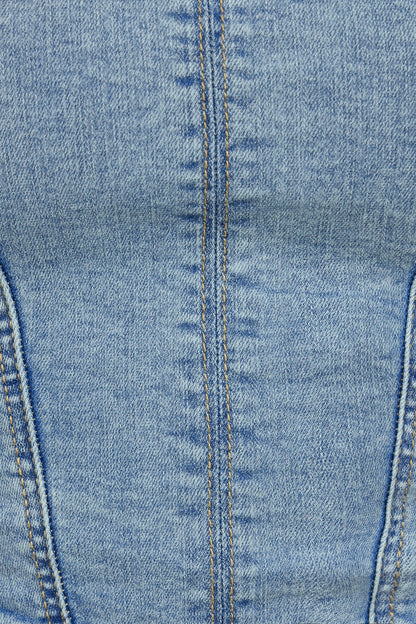 Denim Seamed Tube Top Blue Garage Clothing Women