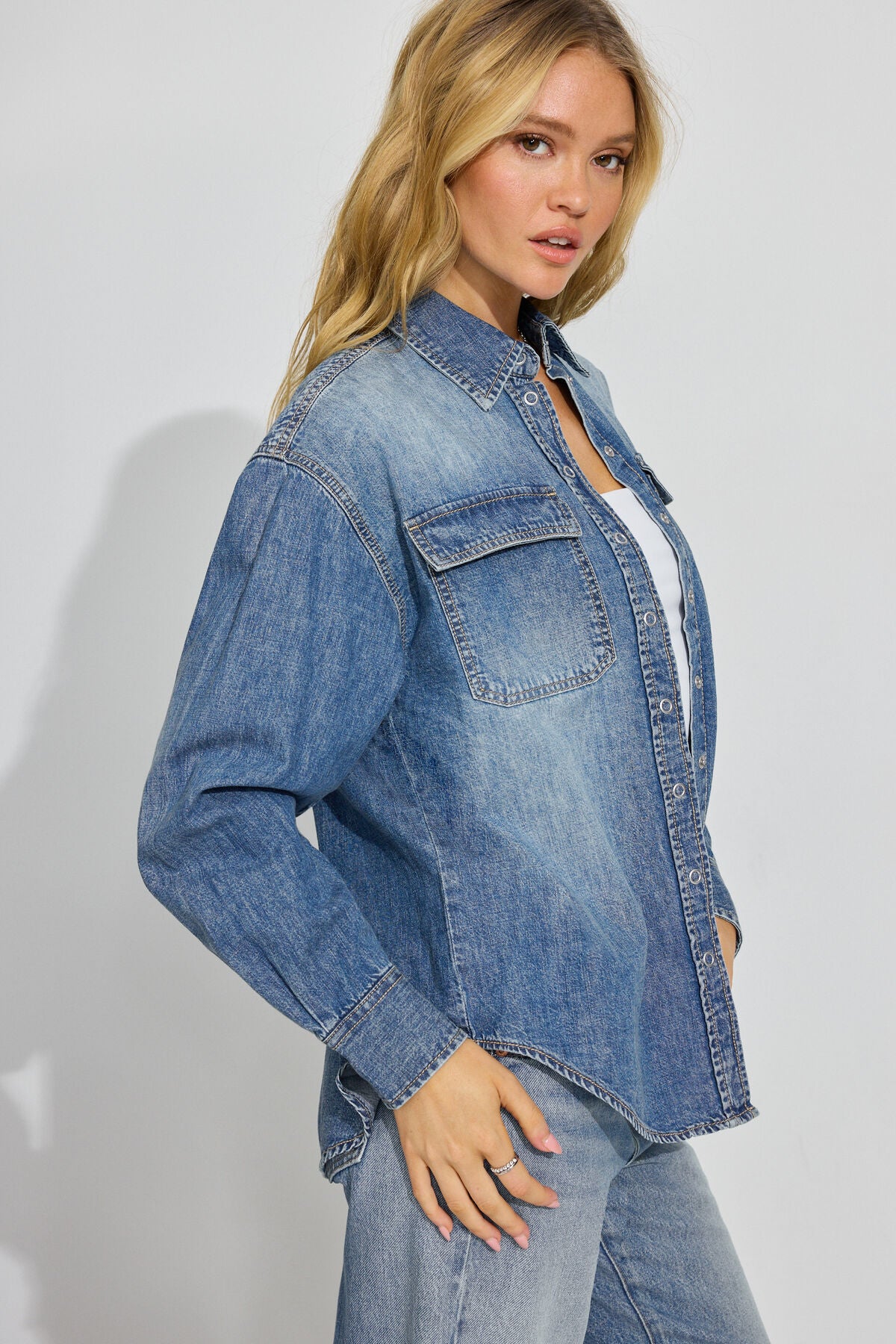 Denim Oversized Shirt Blue Garage Clothing Women