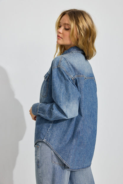 Denim Oversized Shirt Blue Garage Clothing Women