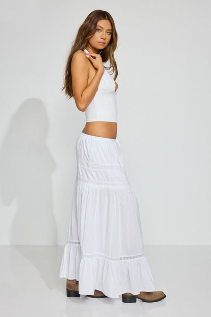 Iris Maxi Peasant Skirt White Garage Clothing Women