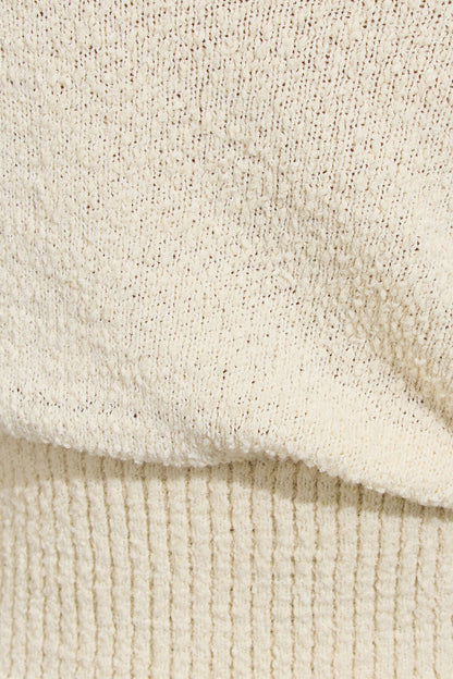 Bouclé Boat Neck Sweater Beige Garage Clothing Women