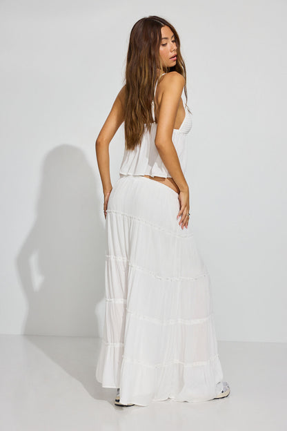 Mia Maxi Peasant Skirt White Garage Clothing Women