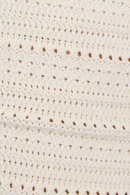 Plunge Neckline Crochet Halter Top Beige Garage Clothing Women
