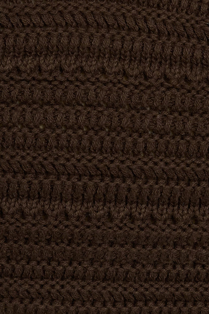 Plunge Neckline Crochet Halter Top Brown Garage Clothing Women