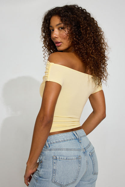 Fluid Off Shoulder Top Yellow Garage Clothing Women