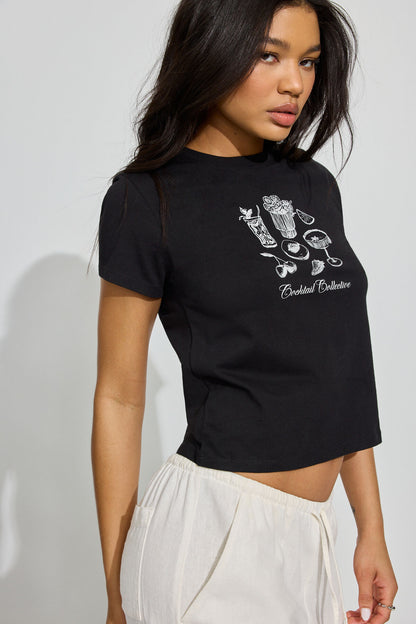 90s Crewneck T-Shirt Black Garage Clothing Women