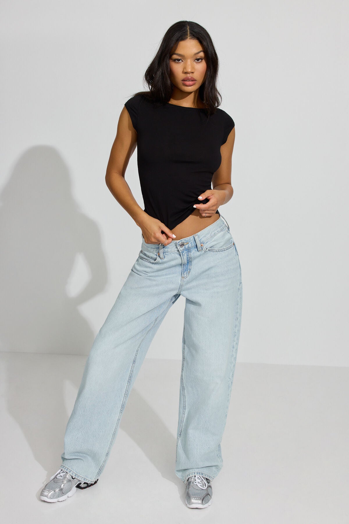 Estelle Boatneck Short Sleeve T Shirt Black Garage Clothing Women
