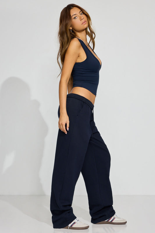 UltraFleece Slouchy Straight Leg Sweatpants Navy Garage Clothing Women