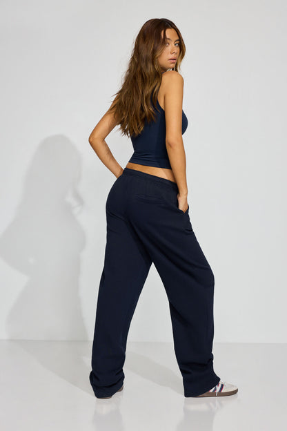 UltraFleece Slouchy Straight Leg Sweatpants Navy Garage Clothing Women