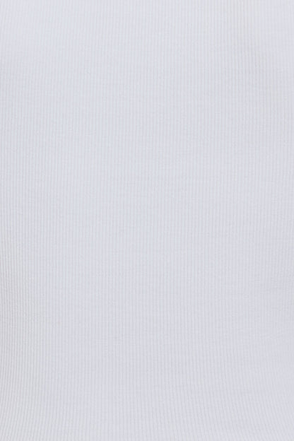 Scoop Neck Ribbed Henley Tank Top WHITE Garage Clothing Women