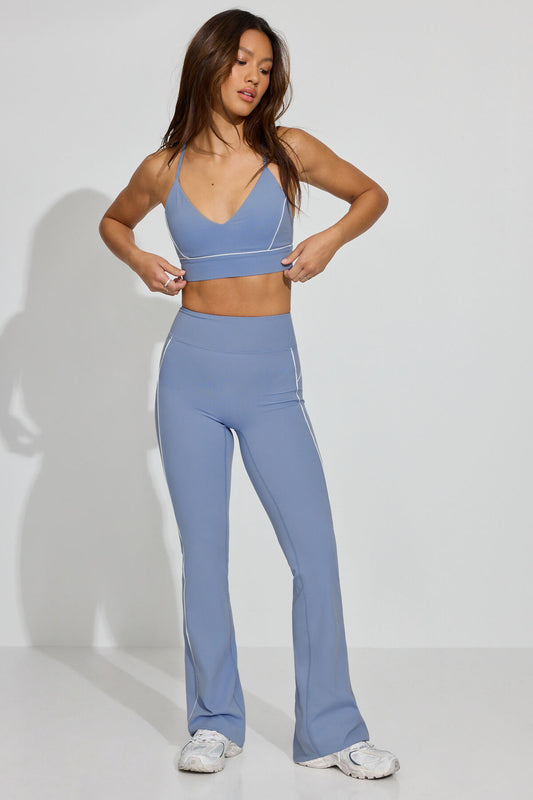 SoftActive Flare Leggings With Piping Blue Garage Clothing Women