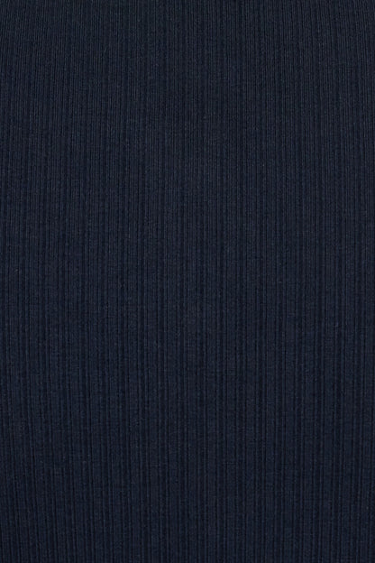 Rib Henley Top Navy Garage Clothing Women