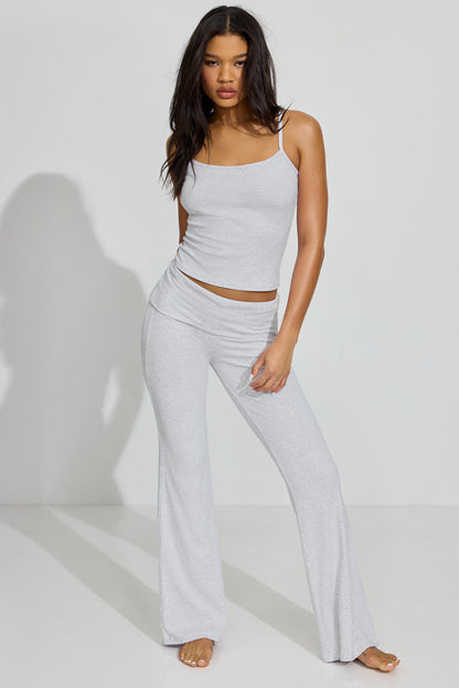 Rib Foldover Pants Gray Garage Clothing Women