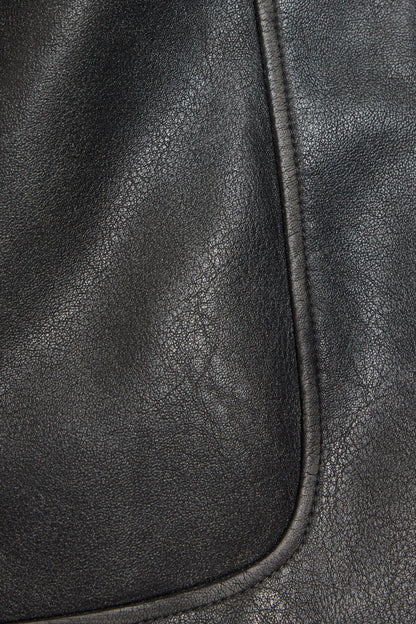Oversized Faux Leather Worker Jacket Black Garage Clothing Women