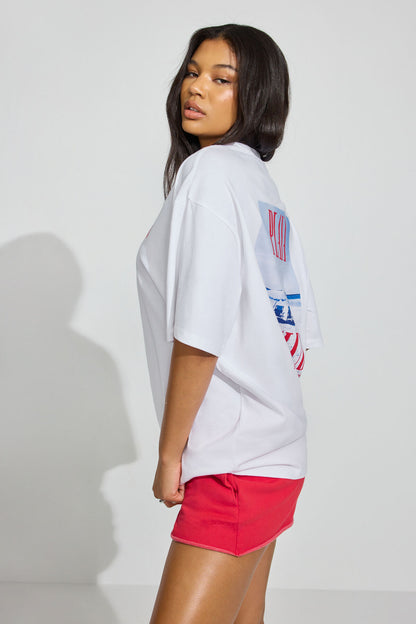 Oversized Boyfriend Tee White Garage Clothing Women