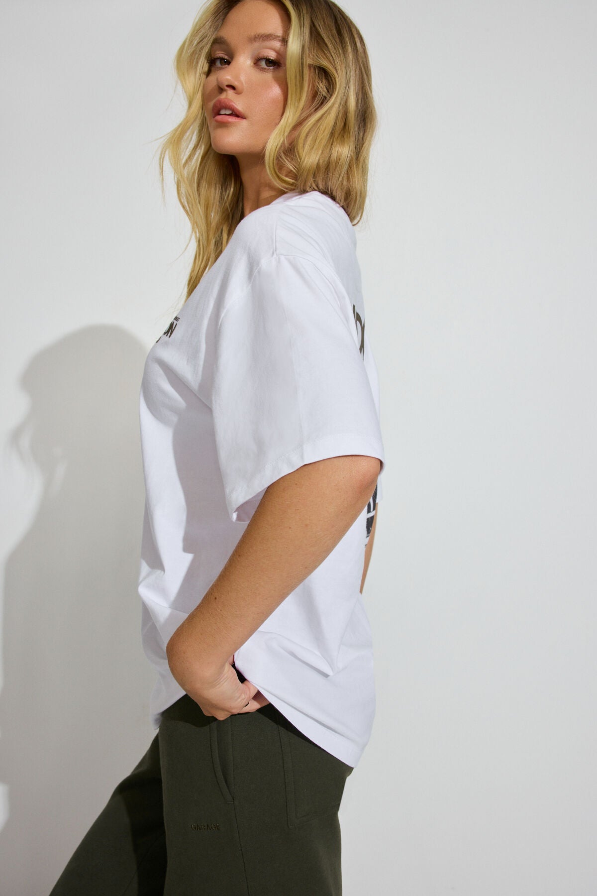 Oversized Boyfriend Tee White Garage Clothing Women