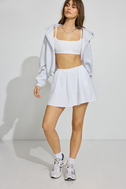 Peyton Poplin Skort White Garage Clothing Women