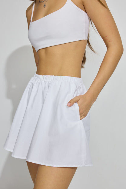 Peyton Poplin Skort White Garage Clothing Women