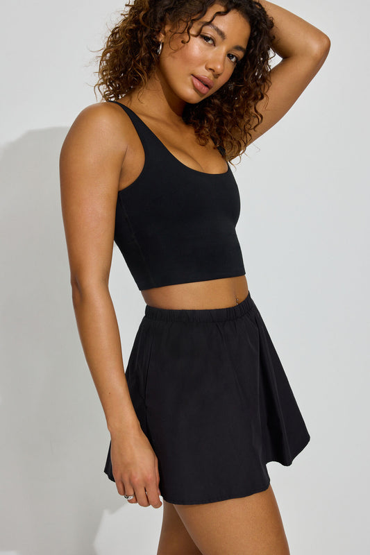 Peyton Poplin Skort Black Garage Clothing Women