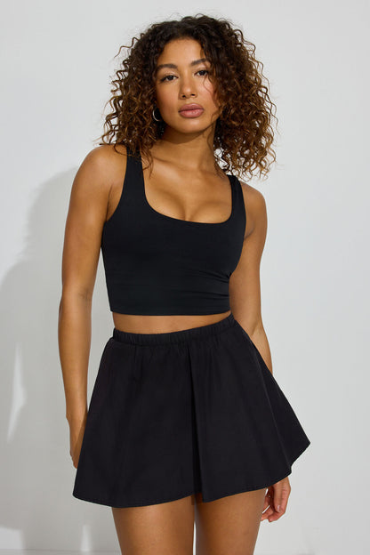 Peyton Poplin Skort Black Garage Clothing Women