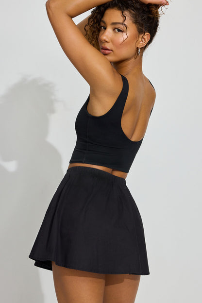 Peyton Poplin Skort Black Garage Clothing Women