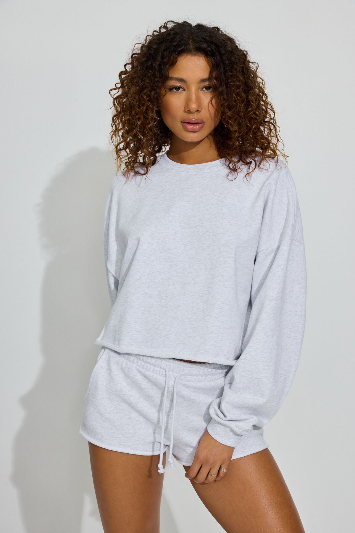 SoftTerry Chopped Crewneck Sweatshirt Gray Garage Clothing Women