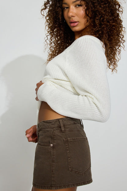 Rylie Supersoft V-Neck Top White Garage Clothing Women