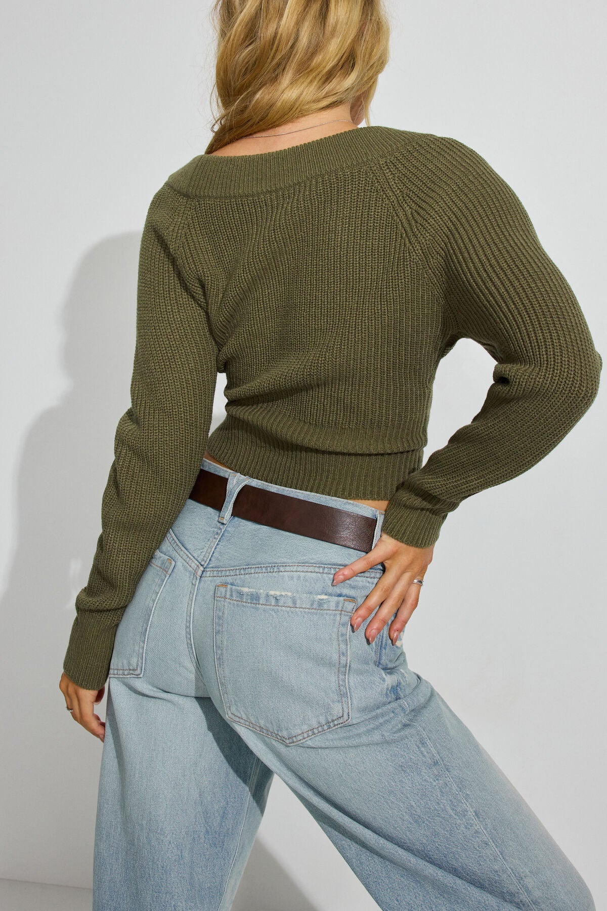 Rylie Supersoft V-Neck Top Green Garage Clothing Women