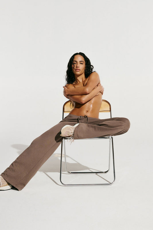 SoftTerry Wide Leg Sweatpants Brown Garage Clothing Women