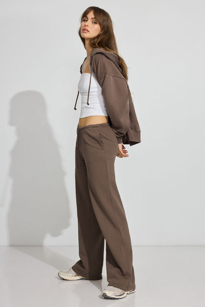 SoftTerry Wide Leg Sweatpants Brown Garage Clothing Women