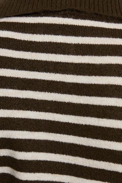 Long Sleeve Spongy Henley Sweater Brown Garage Clothing Women