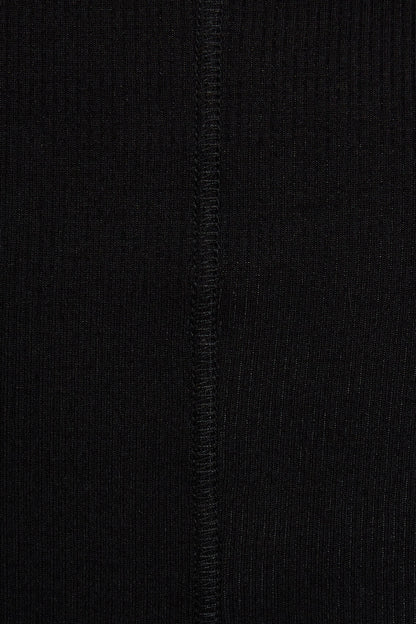 Ribbed Seamed Long Sleeve Crewneck Top Black Garage Clothing Women