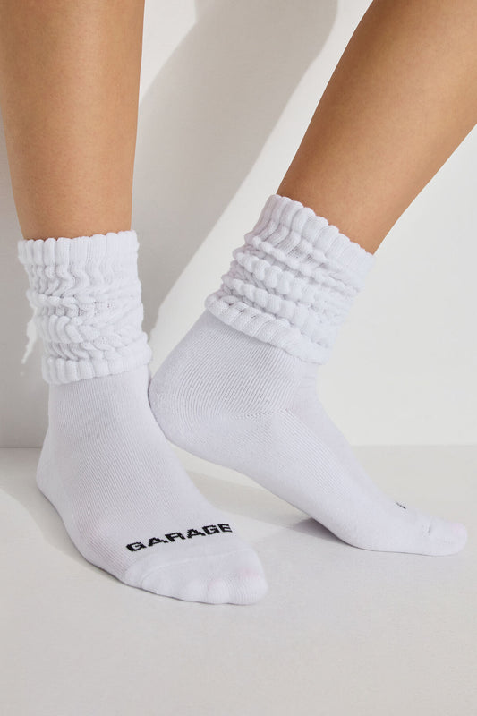 Sport Crew Scrunch Socks White Garage Clothing Women