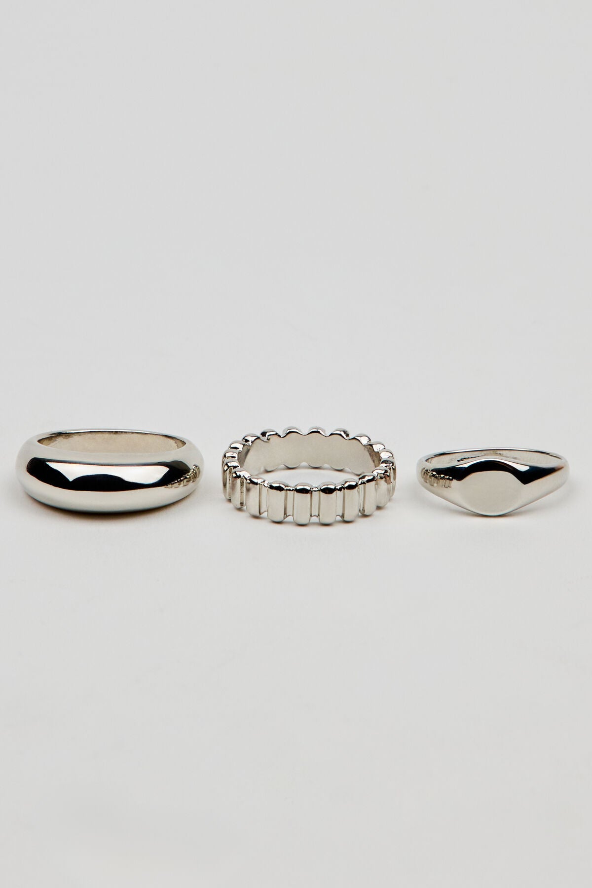 Set of 3 Signet Rings Gray Garage Clothing Women