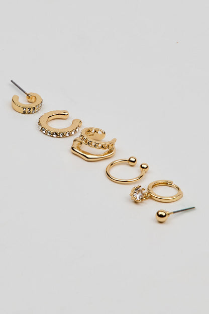 6 Pack Party Cluster Earrings White Garage Clothing Women