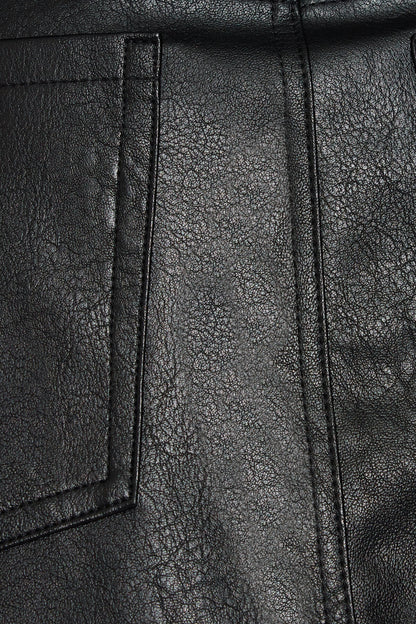 Faux Leather Micro Skort Black Garage Clothing Women
