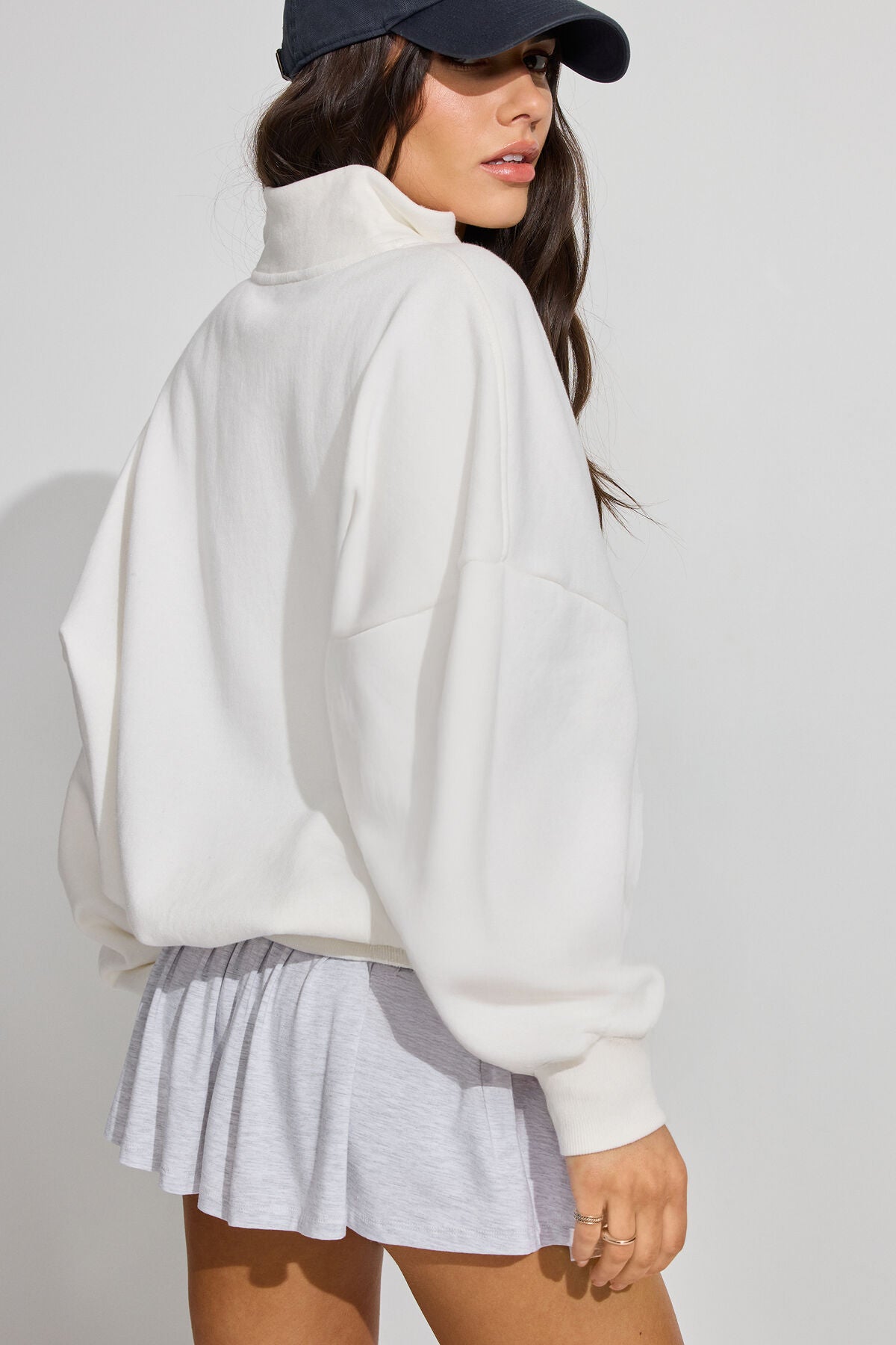UltraFleece Half Zip Sweatshirt White Garage Clothing Women