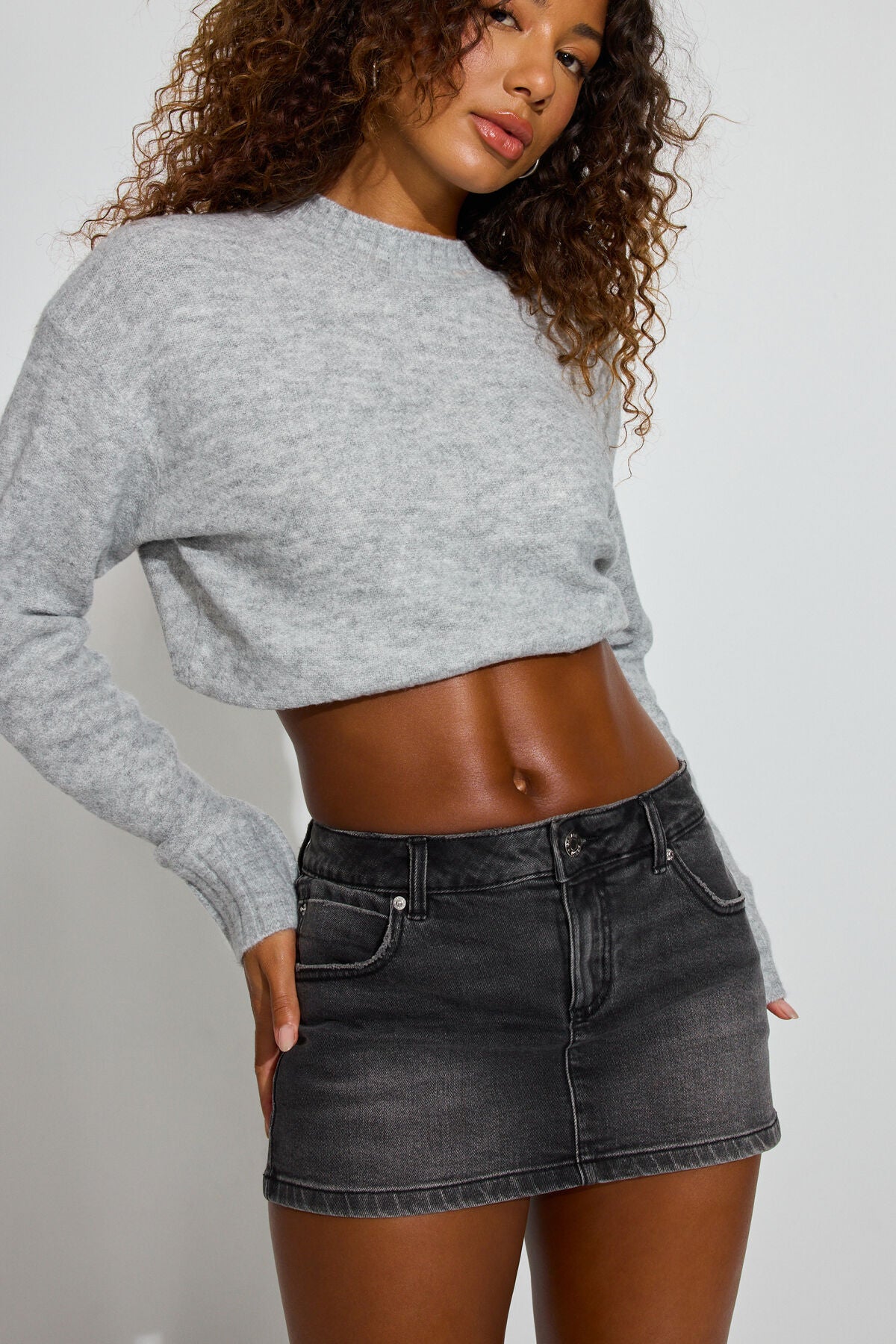 Denim Micro Skort Black Garage Clothing Women