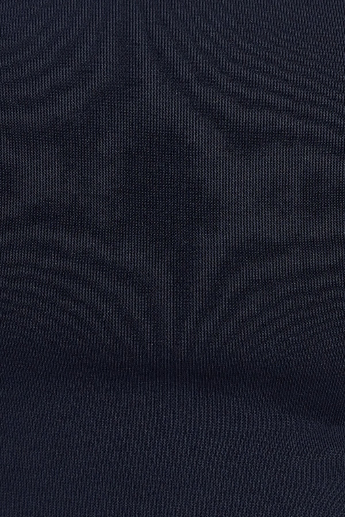 Crew Neck Open Back Tie Top Navy Garage Clothing Women