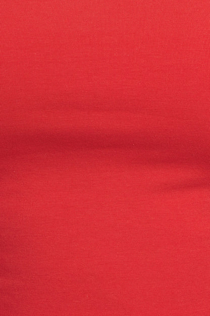 Crew Neck Open Back Tie Top Red Garage Clothing Women