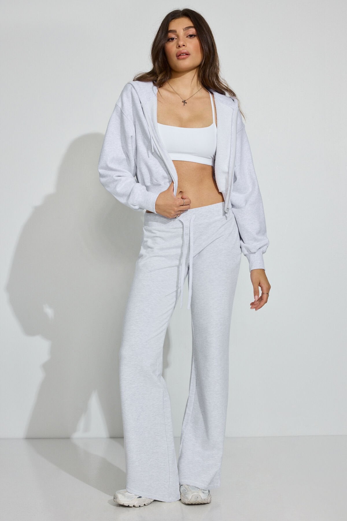 Stretch Terry Bootcut Pants Gray Garage Clothing Women