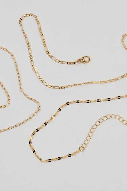 Set of 3 Delicate Anklets Yellow Garage Clothing Women