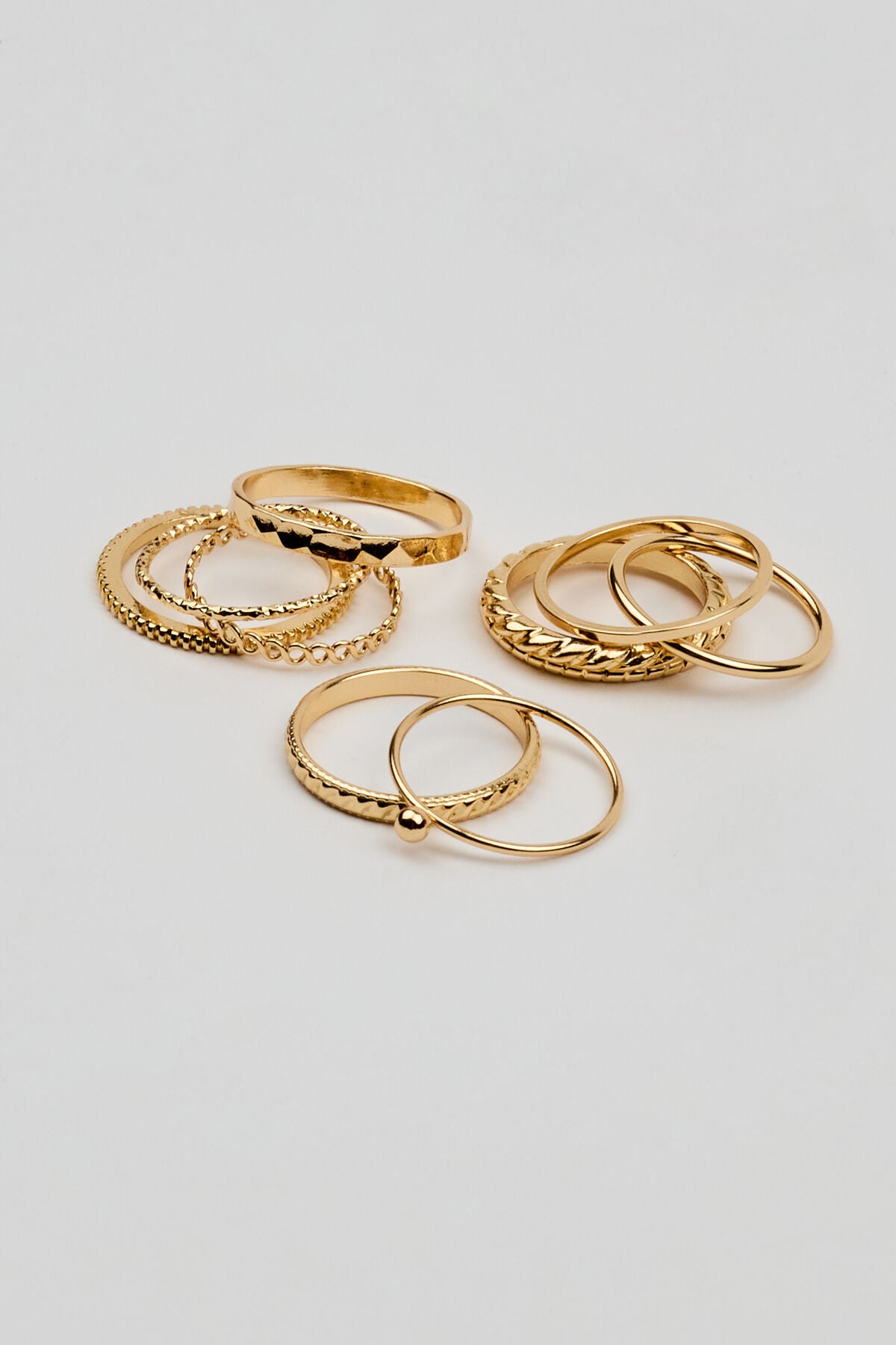 Set of 10 Simple Rings Yellow Garage Clothing Women
