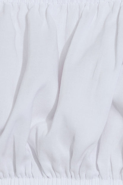 Puff Sleeve Tie Micro Top White Garage Clothing Women